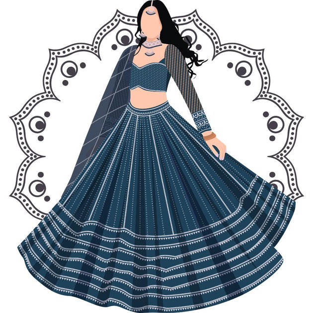 Colour Girl Lehenga Drawing Lehenga – Tagged