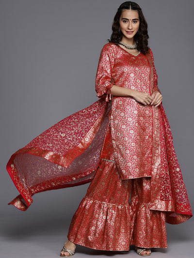Chhabra 555 Unstitched Embellished Neemzari Banarasi Suit with Zari Embroidered Dupatta