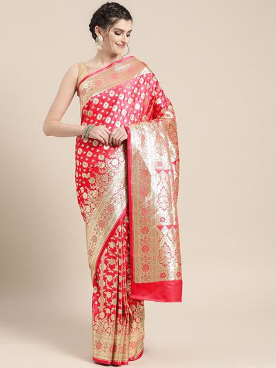 Chhabra 555 Kanjiwaram inspired Silk saree with intricate Heavy  Zari Buties weaving 