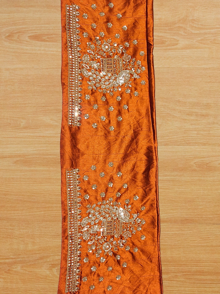 Zari, Mirror, Beads & Sequins Worked Embroidered Lehenga with unstitched blouse & Dupatta