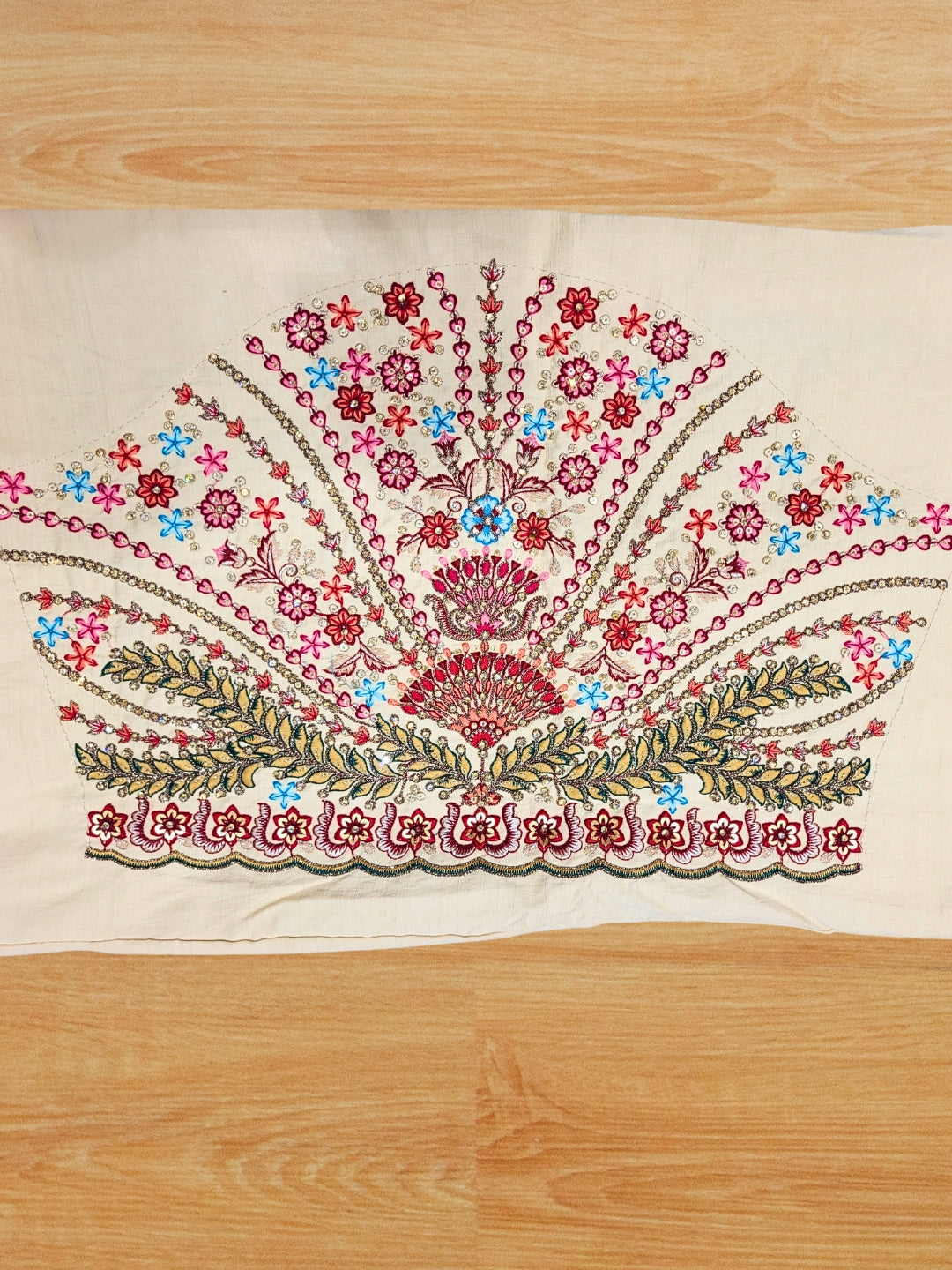 Floral Zari & Sequin Work Embroidered Lehenga with Dupatta & unstitched Blouse