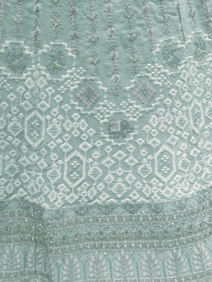 Sky Blue Embroidered Pastel Lehenga Choli