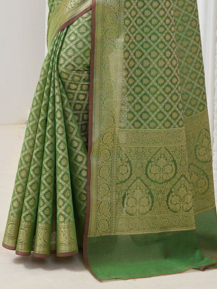 Green Banarasi Silk Traditional Saree