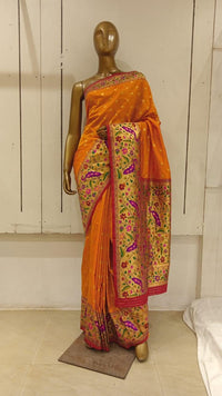 Chhabra 555 Bright Mustard Banarasi Silk Blend Saree Embellished With Beautiful pallu