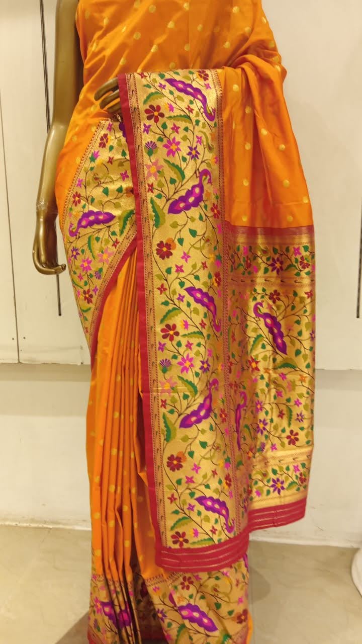 Chhabra 555 Bright Mustard Banarasi Silk Blend Saree Embellished With Beautiful pallu
