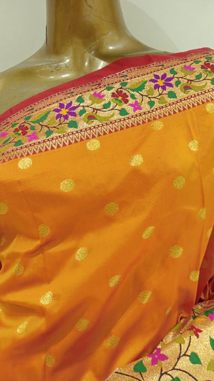 Chhabra 555 Bright Mustard Banarasi Silk Blend Saree Embellished With Beautiful pallu