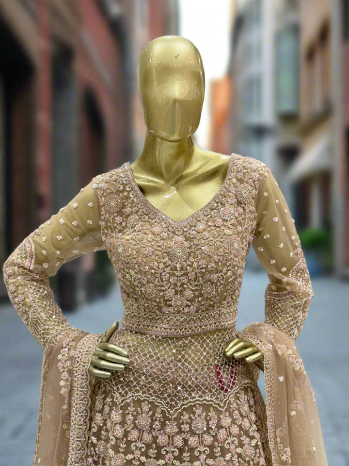 Champagne Gold Embellished Readymade Lehenga