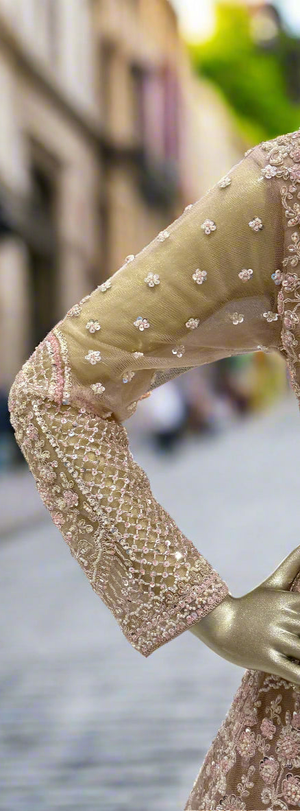 Champagne Gold Embellished Readymade Lehenga