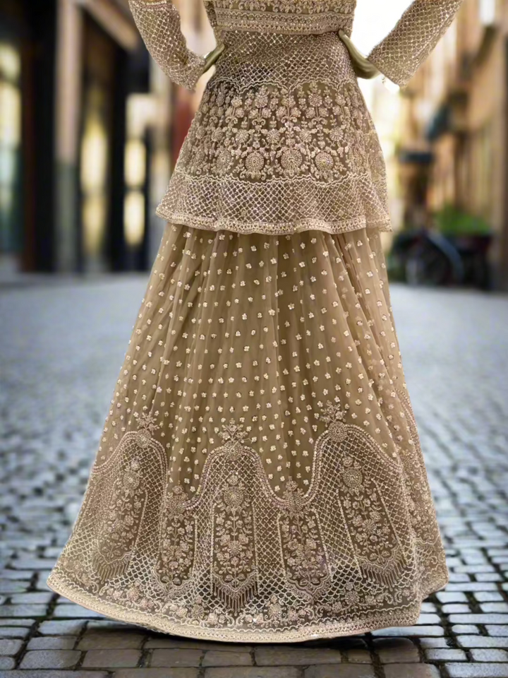 Champagne Gold Embellished Readymade Lehenga