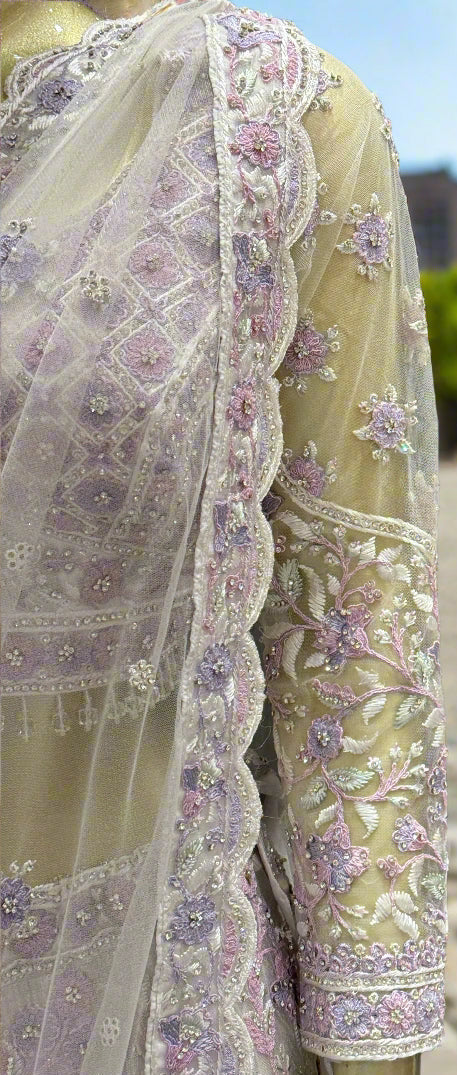 Lavender Embroidered Readymade Lehenga