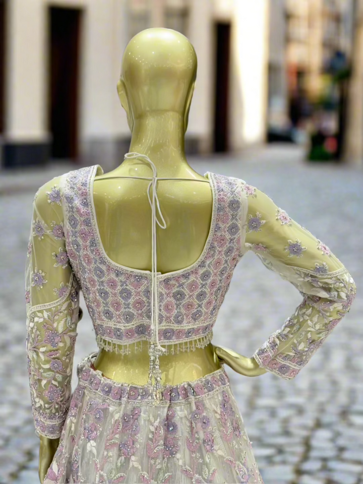 Lavender Embroidered Readymade Lehenga