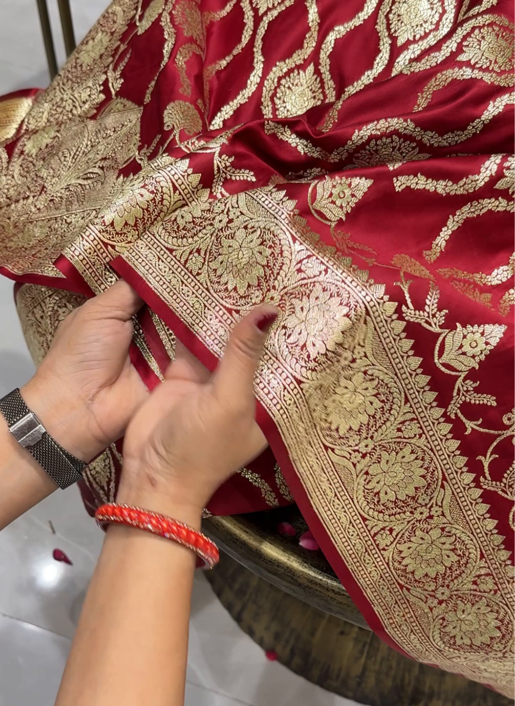 Banarasi Silk Heavy Zari Woven Floral & Paisley Jaal Saree