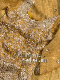 Mustard Gold Heavy Embroidered Kurta Set with Dupatta and Plazo