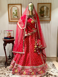 Heavy Embroidery Lehenga Choli Set with Dupatta, Potli Bag & Latkan Detailing