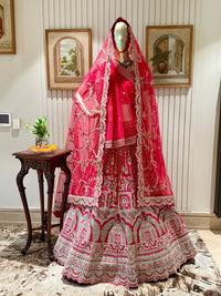Embroidered Lehenga Choli Set with Heavy Zari and Stone Work Dupatta