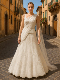 Heavy Bead, Sequin & Thread Work Lehenga with Dupatta & unstitched Blouse