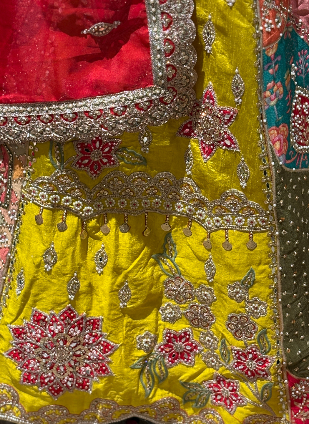 Multicolour Embroidered Lehenga Choli with Sequin & Mirror Work