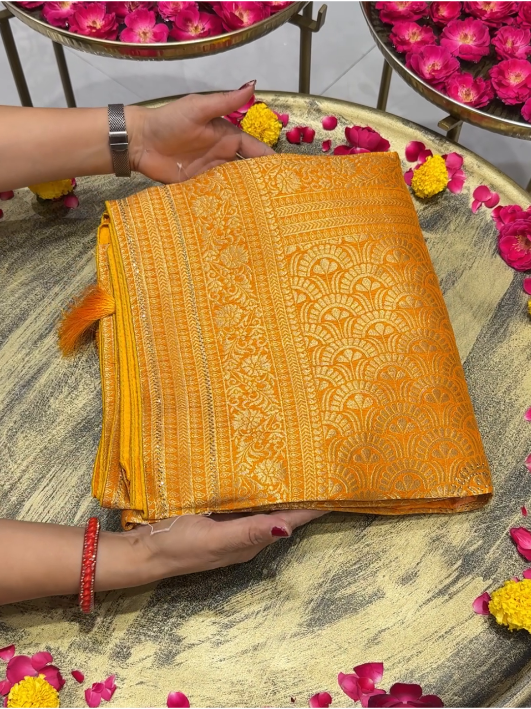 Soft Silk Meenakari Zari Woven Saree with Floral Motifs