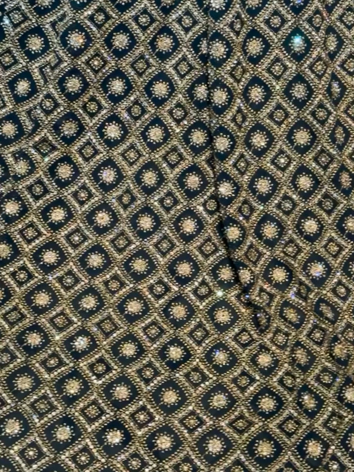 Embroidered Teal Saree with Allover Jaal Floral Motifs