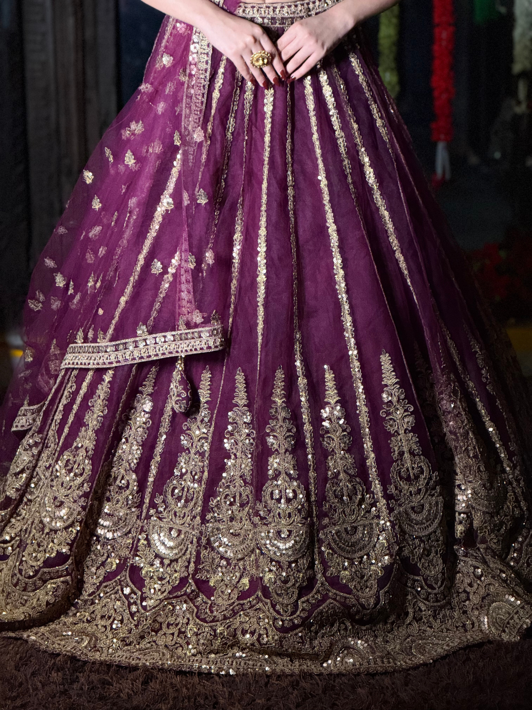 Silk Heavy Zari & Sequin Embroidered Floral Booti Lehenga Choli with Net Dupatta