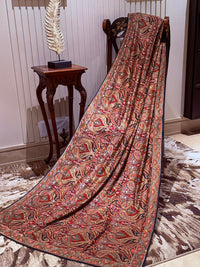 Multicolour Jamawar Saree with All-over Paisley Floral Woven Brocade & Classic Border