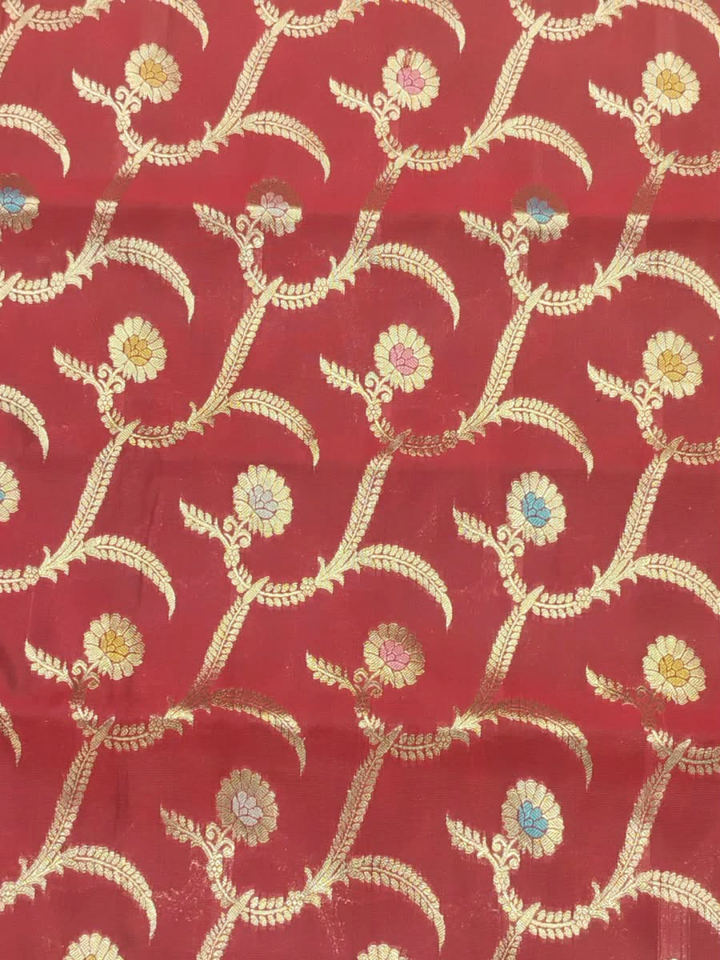 Banarasi Silk Zari Woven Saree in Maroon Red