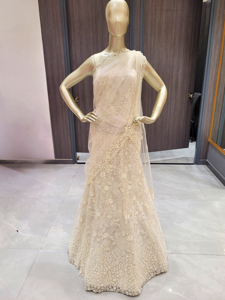 Lehenga with Pearl, Sequin & Bead Embroidery Work with Dupatta & unstitched Blouse