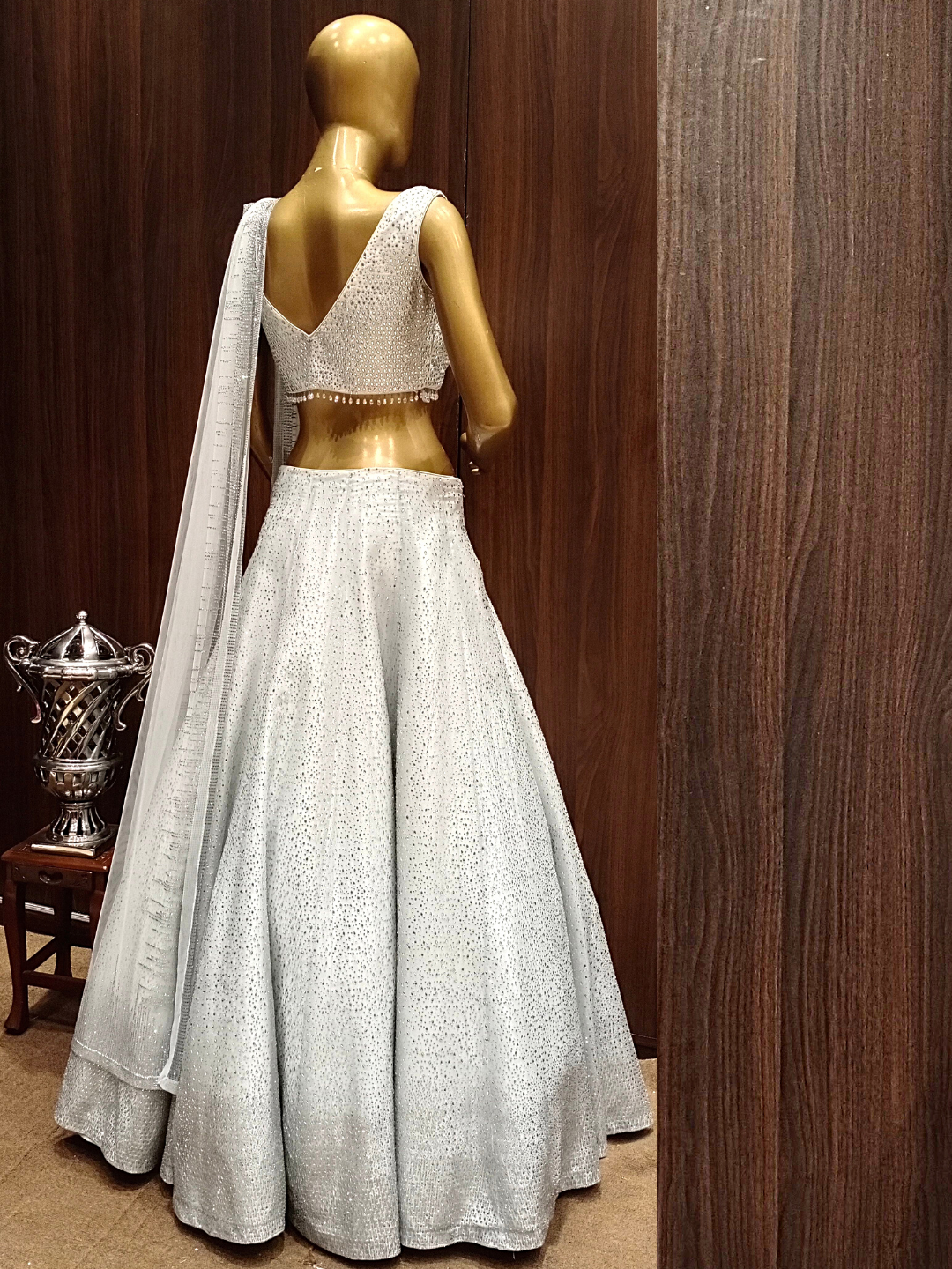 Bling Cocktail Raw Silk Embellished Lehenga with Crystals