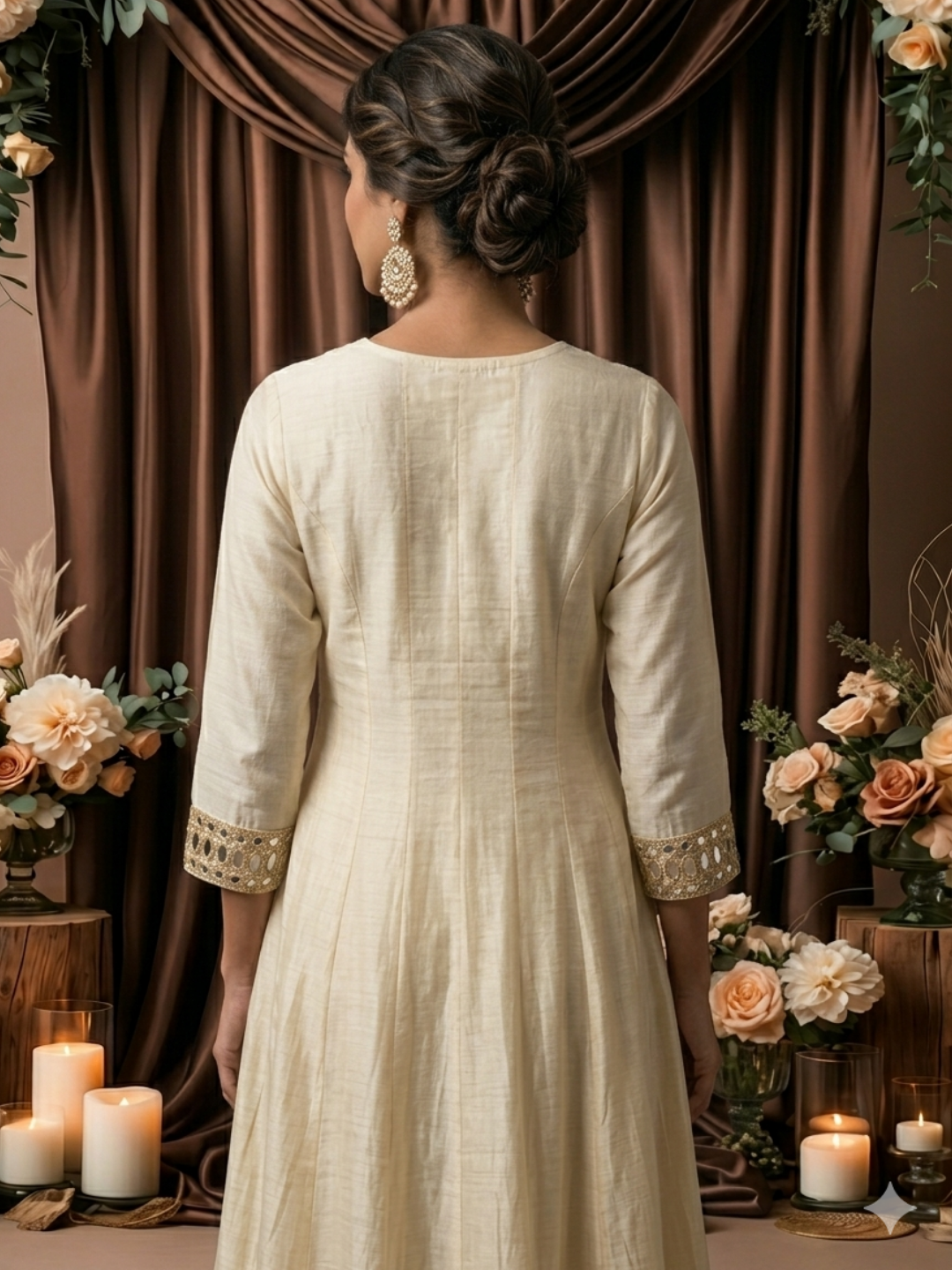 Mirror Work Silk Kurta with Sharara and Dupatta with Mirror Embroidered Pattern
