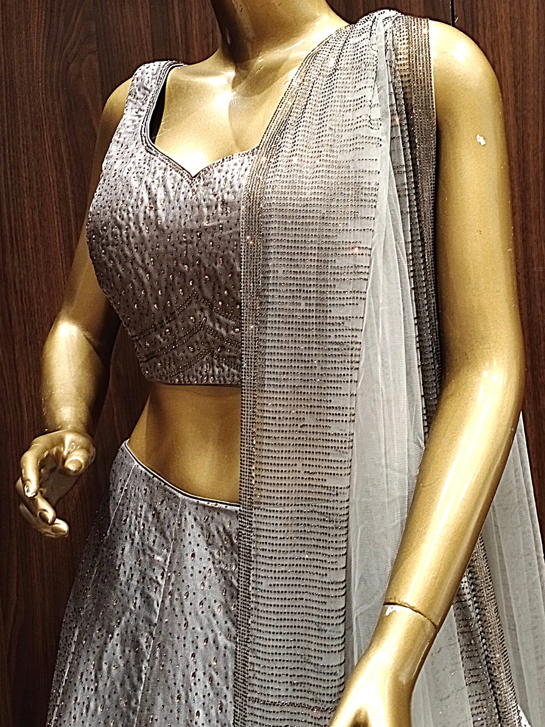 Bling Cocktail Crystal Embellished Lehenga Set with heavy Dupatta