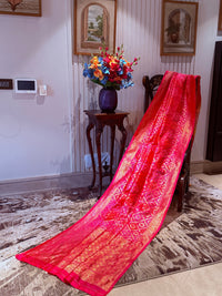 Banarasi Art Silk Saree with Geometric Diamond Weave, Zari Brocade Border