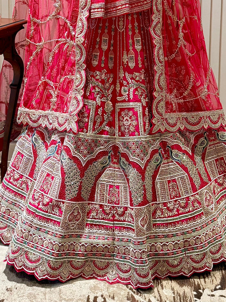 Embroidered Lehenga Choli Set with Heavy Zari and Stone Work Dupatta