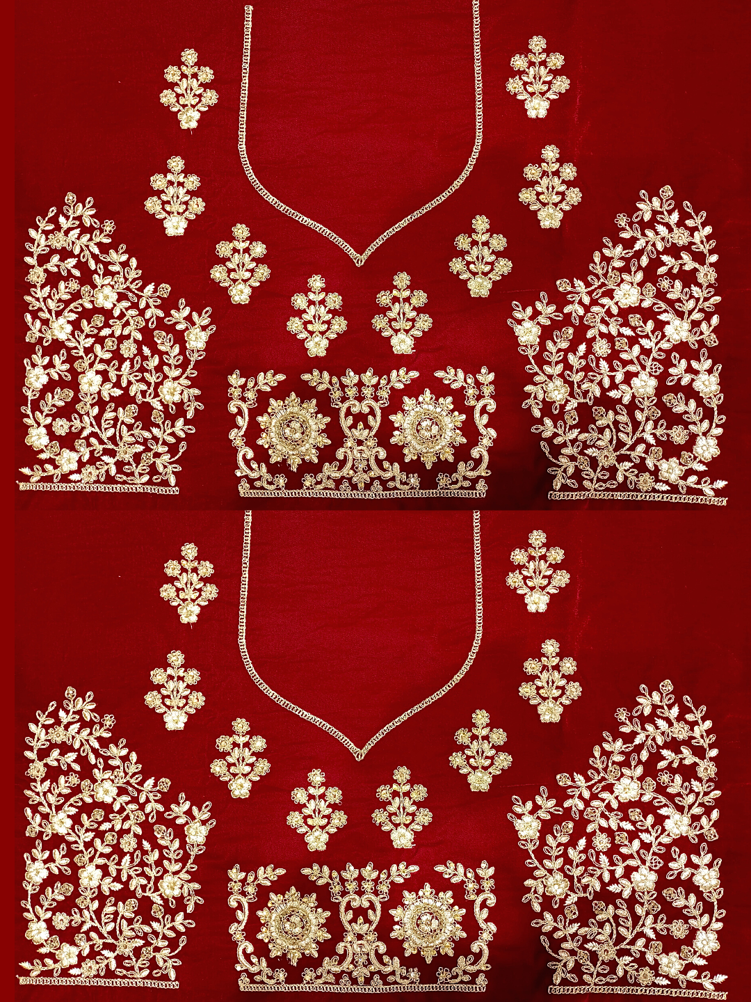 Heavy Ornate Semi-stitched Bridal Lehenga with Gold Zari ,Kundan Embroidery
