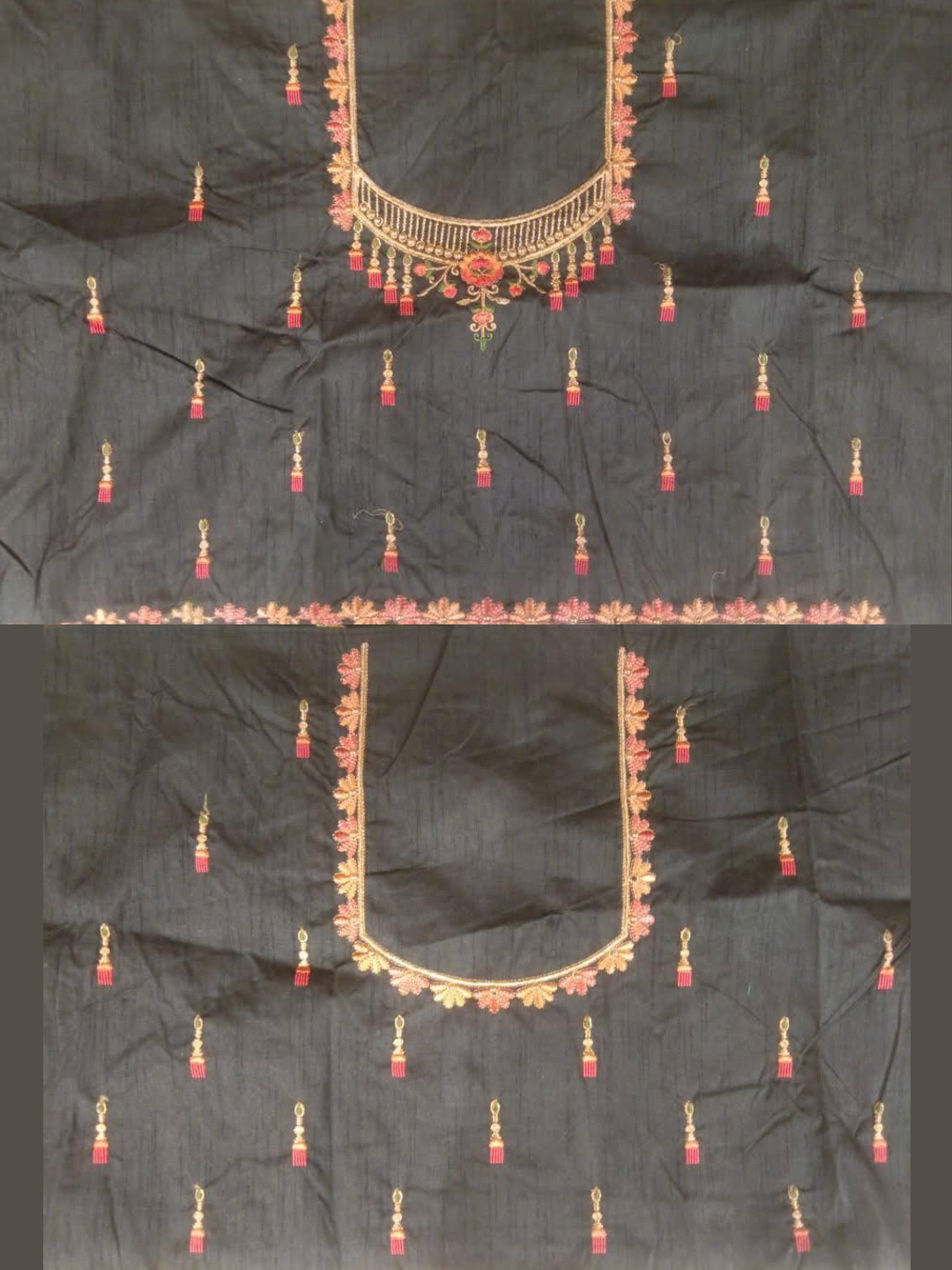 Grey Semi-Stitched Silk Lehenga Set with Contrast Crepe Dupatta & Resham Embroidery