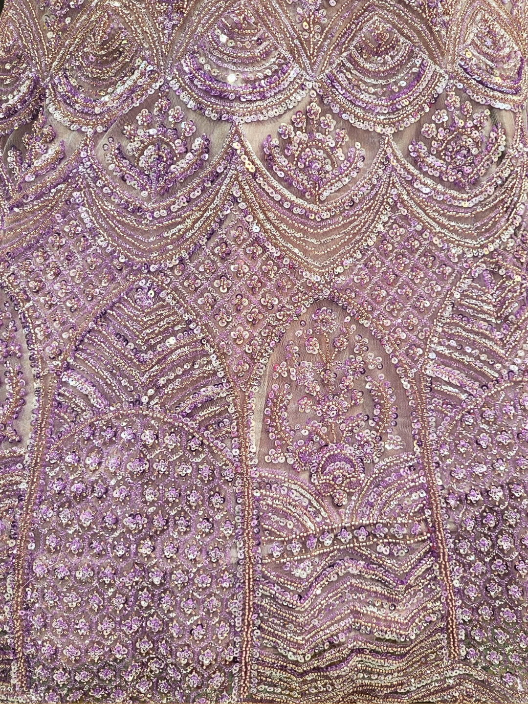 Sequins & Beads Embroidered Net Lehenga with Dupatta & unstitched Blouse