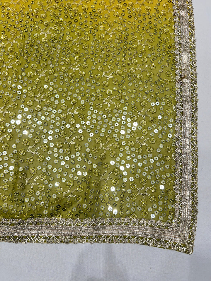 Sequin-Embroidered Kurta Sharara Set with Heavy Cut-Dana Tassel Embellishment.