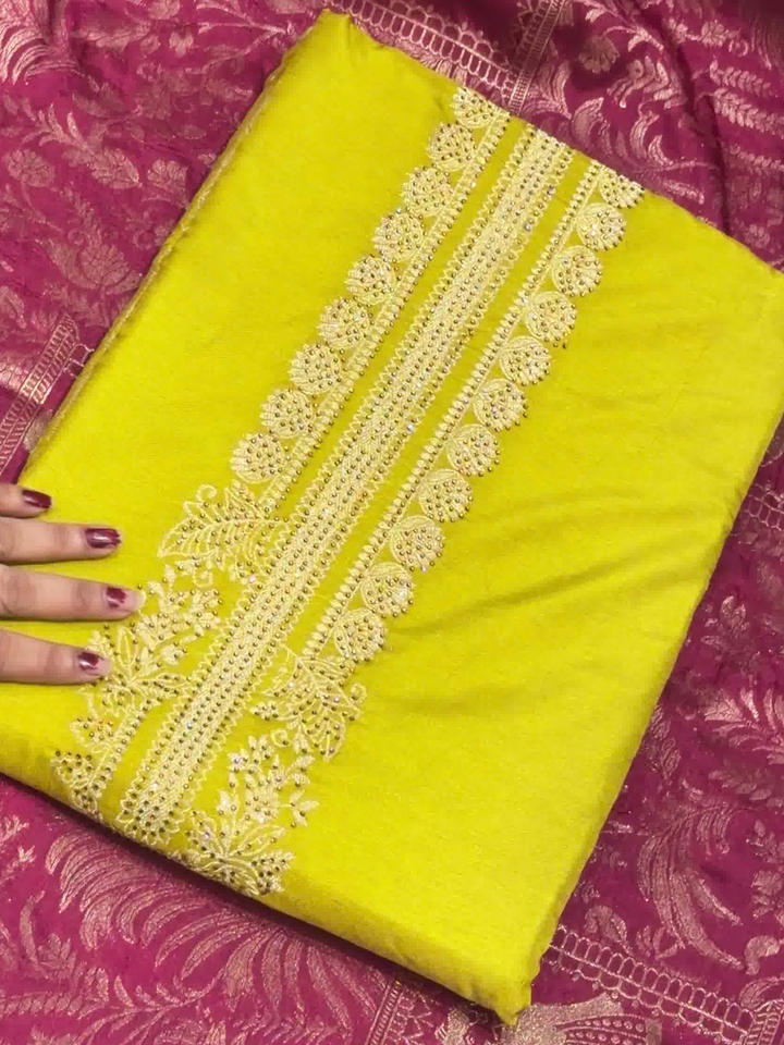 Zari Woven Palace Motif Dress Material with Dupatta