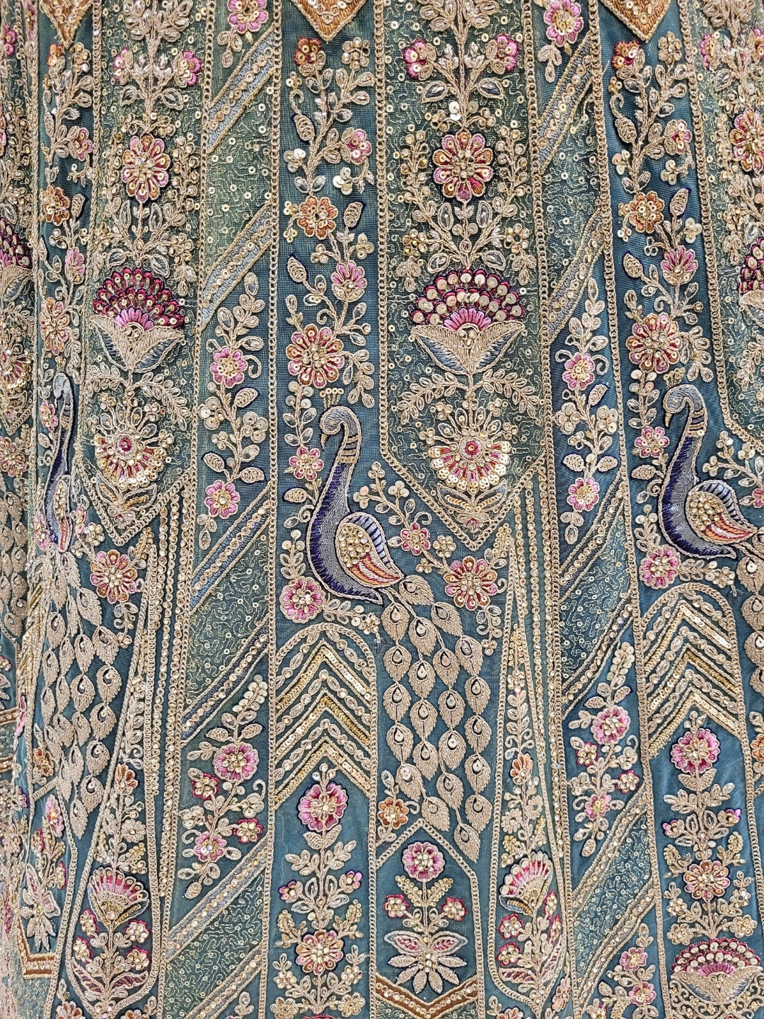 Heavy Zari, Dori, Sequins & Resham Embroidered Lehenga with Dupatta & unstitched Blouse