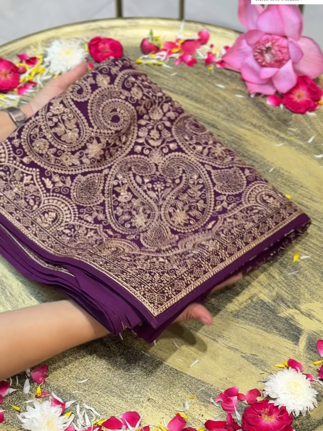 Satin Silk Heavy Zari Embroidered Floral Jaal Saree