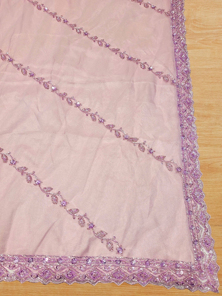Sequins & Beads Embroidered Net Lehenga with Dupatta & unstitched Blouse