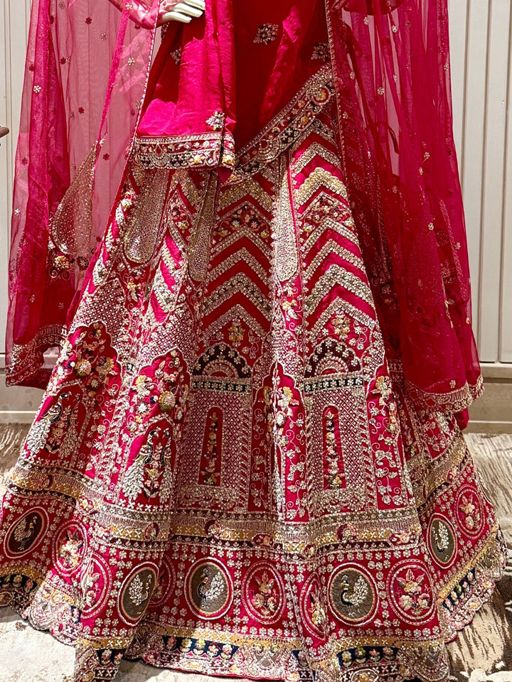 Intricate Zari, Sequin, and Stones Embroidered Lehenga Choli Set with Embellished Dupatta