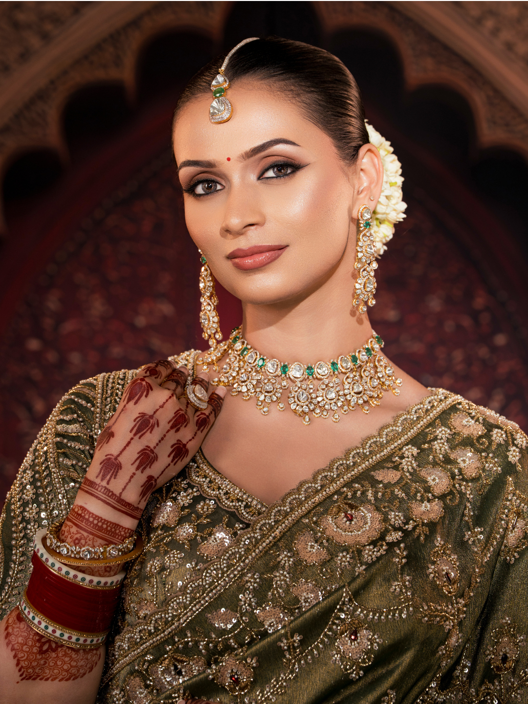 Satin Silk Heavy Zari & Sequin Embroidered Floral Saree