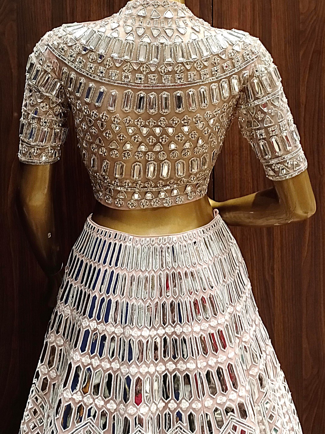Cocktail Pastel Lehenga Set With Heavy Hand Kundan Work