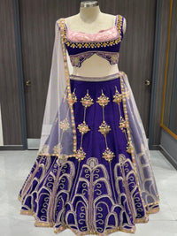 Royal Purple Silk Lehenga Set