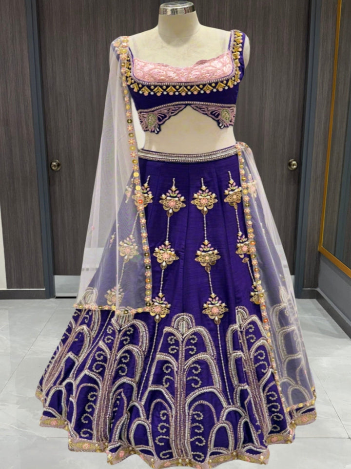 Royal Purple Silk Lehenga Set