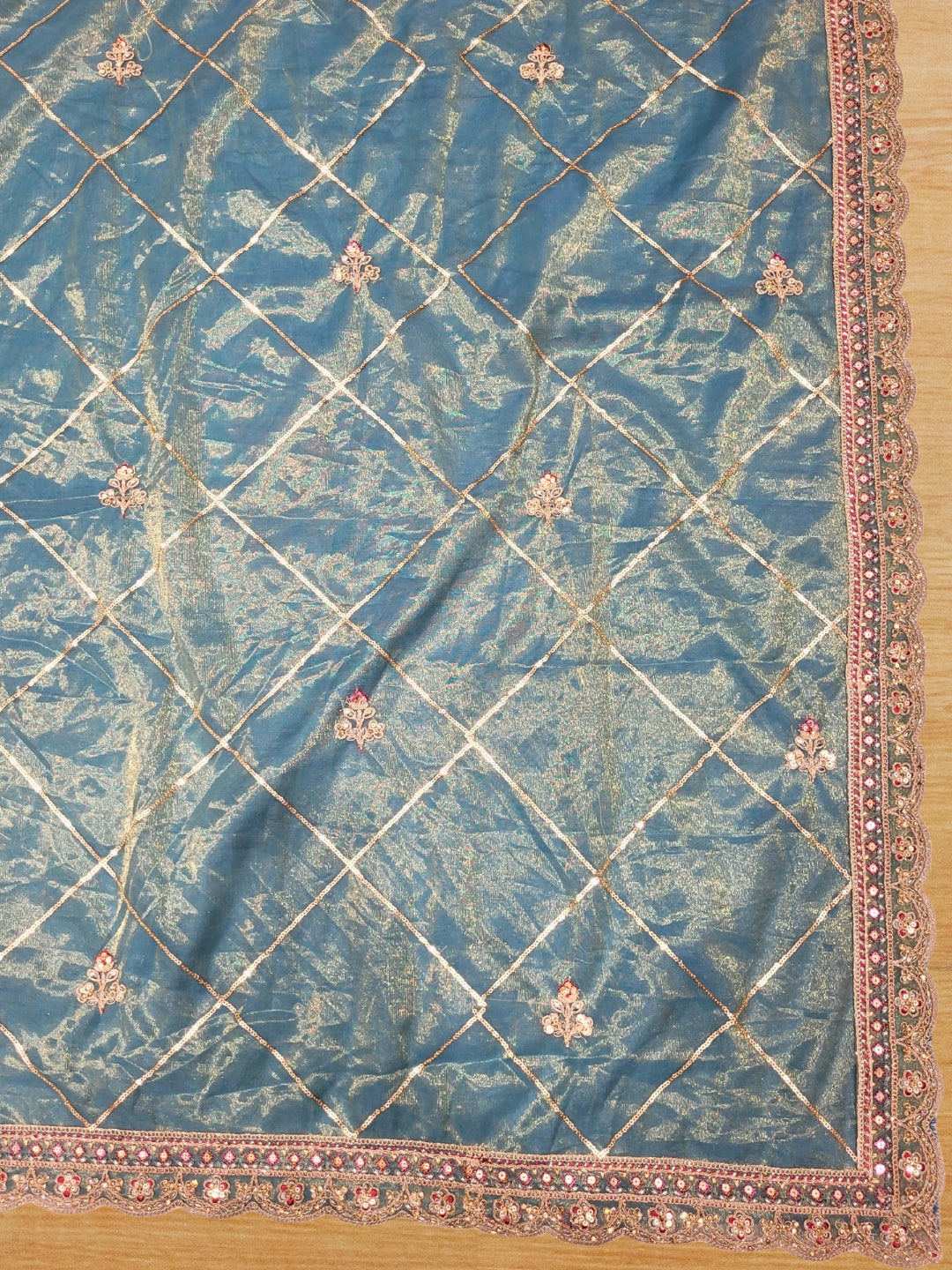 Heavy Zari, Dori, Sequins & Resham Embroidered Lehenga with Dupatta & unstitched Blouse