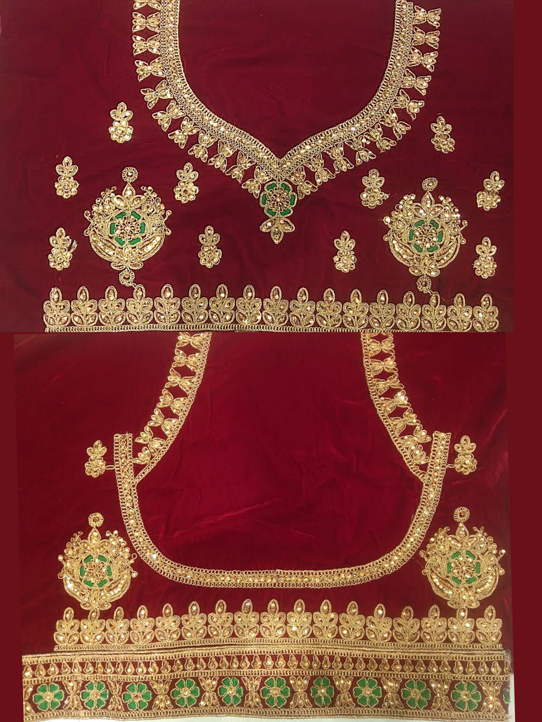 Beige Semi-Stitched Silk Lehenga with Heavy Gold Zari Embroidery & Velvet Blouse