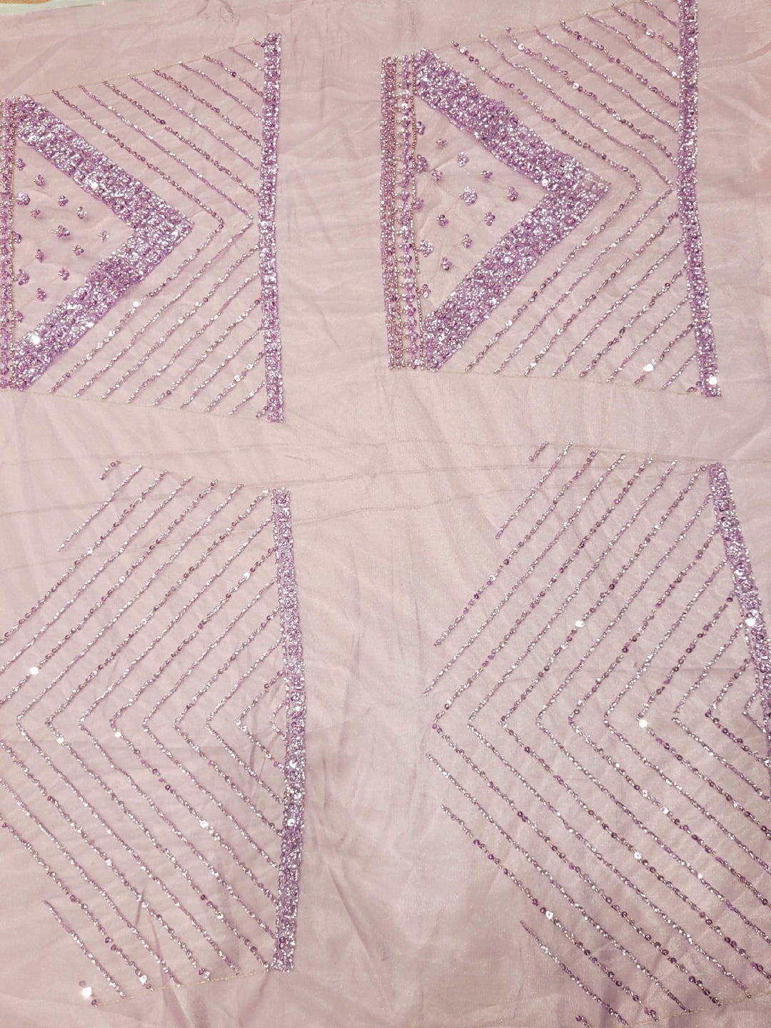 Sequins & Beads Embroidered Net Lehenga with Dupatta & unstitched Blouse