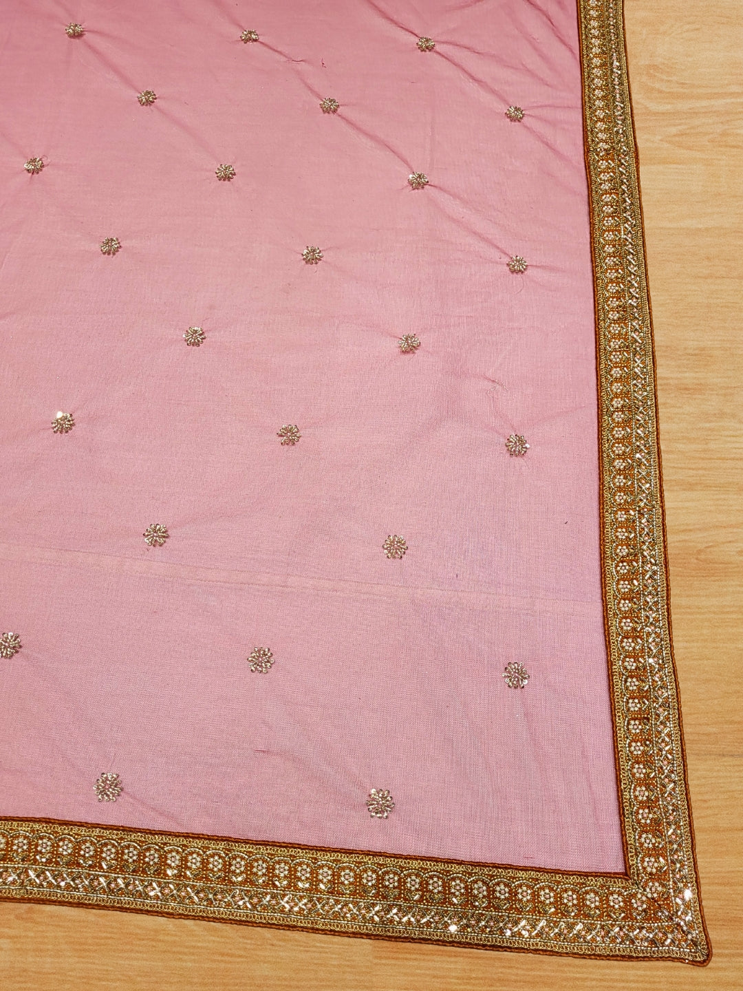 Zari, Mirror, Beads & Sequins Worked Embroidered Lehenga with unstitched blouse & Dupatta