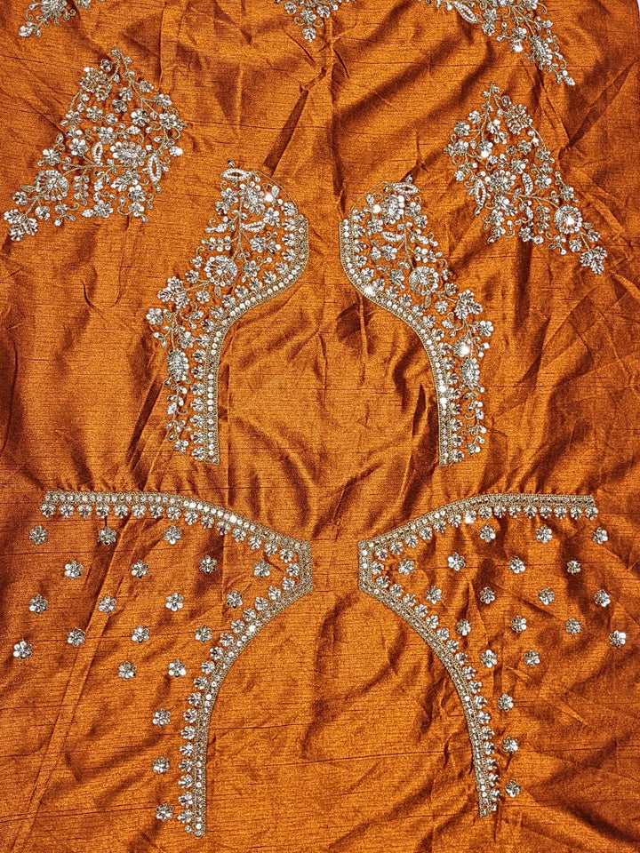 Zari, Mirror, Beads & Sequins Worked Embroidered Lehenga with unstitched blouse & Dupatta